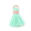 Picture of Cotton Tassel Charms Gold Plated Light Green 19mm( 6/8") long - 18mm( 6/8") long, 20 PCs