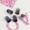 Picture of Glass AB Rainbow Color Aurora Borealis Beads Polygon Purple Transparent About 16mm x 10mm, Hole: Approx 1.2mm, 20 PCs