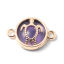 Picture of Zinc Based Alloy Ocean Jewelry Connectors Round Gold Plated Purple Tortoise 19mm x 13mm, 10 PCs