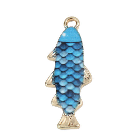 Bild von Ocean Jewelry Charms aus zinkbasierter Legierung, Fischtieremail
