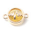 Picture of Zinc Based Alloy Connectors Round Gold Plated Yellow Heartbeat/ Electrocardiogram 20mm x 13mm, 10 PCs