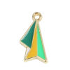 Imagen de Zamak Origami Colgantes Charms Avión Multicolor Esmalte 19mm x 9mm, 10 Unidades