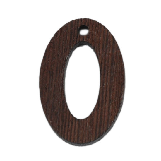 Immagine di Legno Ciondoli Ovale Marrone Filigrana 3cm x 2cm, 10 Pz