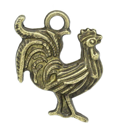 Pendentifs en Alliage de Zinc Animal Coq Bronze Antique 21mm x 19mm, 50 Pcs