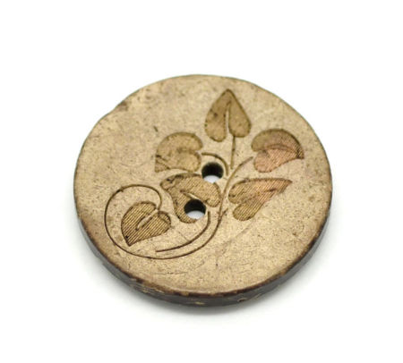  boutons feuille en Coquille de Coco rond