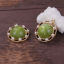Bild von Zinklegierung & Acryl Königlicher Stil Charms Rund Vergoldet Grün Imitat Perle 23mm x 20mm, 5 Stück