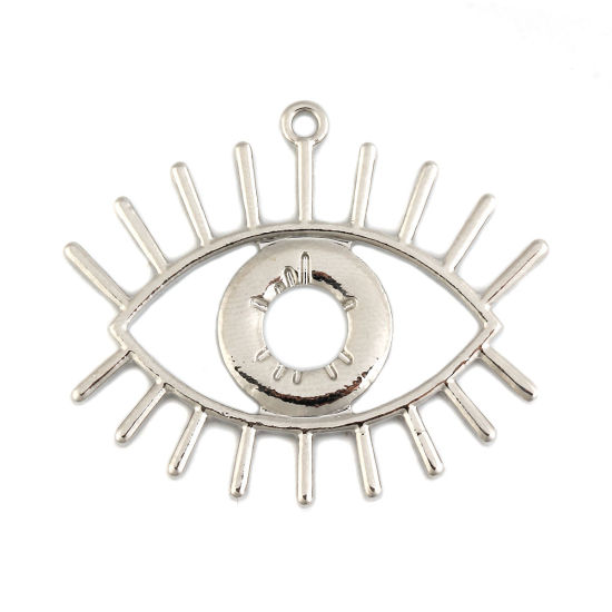 Изображение Подвески Глаза Серебряный Тон 3.7см x 3.1см, 10 ШТ