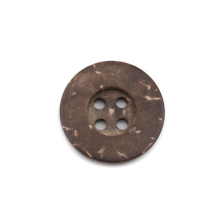 Coconut Shell Sewing Buttons Scrapbooking 4 Holes Round Dark Coffee 18mm Dia, 50 PCs