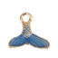 Picture of Zinc Based Alloy Charms Fishtail Gold Plated Blue Enamel 15mm x 14mm, 20 PCs