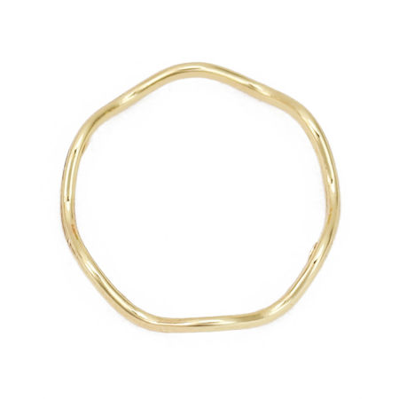 Zinc Based Alloy Connectors Circle Ring Gold Plated Wave 19mm Dia, 10 PCs
