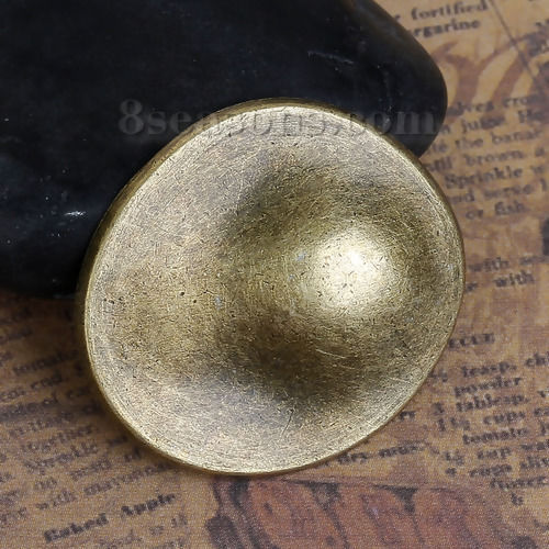 Picture of Zinc Based Alloy Metal Sewing Shank Buttons Irregular Antique Bronze Oval  30mm(1 1/8") x 27mm(1 1/8"), 10 PCs