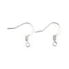 Picture of Brass Ear Wire Hooks Earring Findings Platinum Filled W/ Loop 18mm( 6/8") x 17mm( 5/8"), Post/ Wire Size: (21 gauge), 5 Pairs