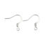 Picture of Brass Ear Wire Hooks Earring Findings Platinum Filled W/ Loop 18mm( 6/8") x 17mm( 5/8"), Post/ Wire Size: (21 gauge), 5 Pairs
