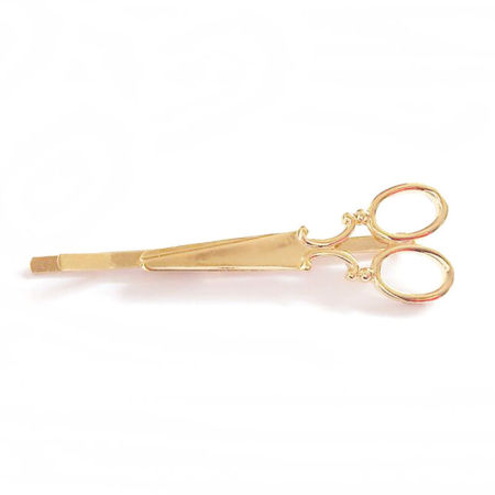 Picture of Hair Clips Scissor Gold Plated 6cm long, 3 PCs