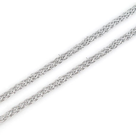Polyester Jewelry Braided Cord Silver 5mm( 2/8"), 5 Yards