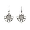 Picture of Zinc Based Alloy Cabochon Settings Earrings Findings Fan-shaped 
