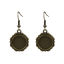 Immagine di Lega di Zinco Basi per Cabochon Orecchino Accessori Tondo Bronzo Antico (Addetti: 14mm) 40mm x 20mm, Filo Dimensione: (21 misura), 10 Pz