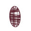 Bild von Messing Filigran Stempel Verzierung Verbinder Oval Rotweinfarben Streifen 24mm x 13mm, 10 Stück