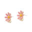 Picture of Zinc Based Alloy Ear Post Stud Earrings Findings Flower W/ Loop