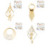 Image de Pendentifs en Laiton Feuille Plaqué Or Véritable 18K 8.3cm x 4cm - 8.3cm x 3.7cm, 2 Pcs