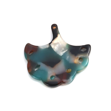 Resina Lampadario Connettore Poroso Accessori Foglia di Gingko Multicolore 24mm x 24mm, 10 Pz