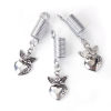 Imagen de Hair Coil Dreadlocks Braiding Beads Zamak de Ángel ,Plata Antigua 58mm x 16mm, 10 Unidades