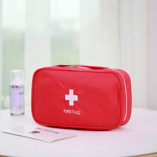 Picture of Red fashion handbag medicine bag first aid kit medicine finishing debris classification
