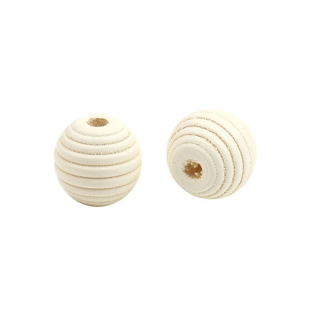 Natural Wood Spacer Beads Oval Stripe