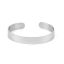 Immagine di 304 Acciaio Inossidabile Blank Aprire Braccialetti Tono Argento 17.5cm Lunghezza, 1 Pz