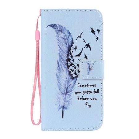 TPU Phone Cases Blue Feather
