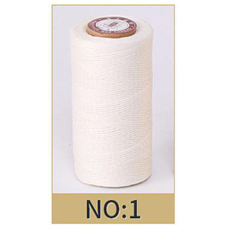 White - 50M 150D 0.8MM Leather Waxed Thread Cord for DIY Handicraft Tool Hand Stitching Thread Flat Waxed Sewing Line，2 Rolls