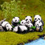 Imagen de White & Black - S Cute Panda Moss Micro Landscape Terrarium Figurine Decoration Resin Funny Panda Babies Ornament Fairy Garden Miniature（4 Pcs/Set)