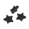 Изображение Деревянные Бусины Звезда, Черный 20мм x 17мм, Отверстие:примерно 1мм, 30 ШТ