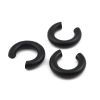 Picture of Natural Wood Spacer Beads C Shape Black About 3.8cm x3.2cm - 3.5cm x3.1cm, Hole: Approx 0.9mm, 10 PCs