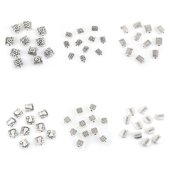 Picture of Zinc Based Alloy Spacer Beads Square Flower