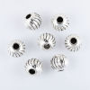 Picture of Zinc Based Alloy Spacer Beads Round Antique Silver Color Stripe About 10mm Dia., Hole: Approx 3mm, 30 PCs