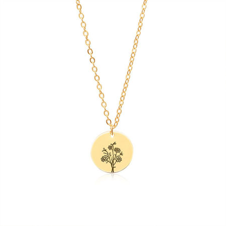 Flora Collection Necklace Gold Plated Aster 44cm(17 3/8") long, 1 Piece