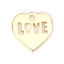 Immagine di Lega di Zinco Charms Cuore Oro Placcato Messaggio " LOVE " 15mm x 15mm , 10 Pz