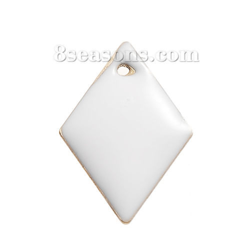 Picture of Brass Enamelled Sequins Charms Rhombus Unplated Enamel