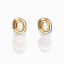 Imagen de Barroco Pendientes Chapado en Oro Blanco Ronda Imitación de perla 10cm - 5cm, 1 Par