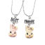 Picture of Best Friends Necklace Silver Tone Beige Rabbit Animal Message " BEST FRIENDS " 42cm(16 4/8") long, 1 Set ( 2 PCs/Set)