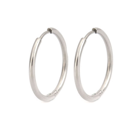 Stainless Steel Hoop Earrings Round