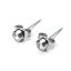 Imagen de 304 Acero Inoxidable Pendientes Tono de Plata Ronda Claro Circón Artificial 4mm Dia., Post/ Wire Size: (21 gauge), 1 Par