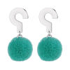 テリレン イヤリング 緑 ポンポンボール クエスチョンマーク 42mm x 20mm、 1 ペア の画像