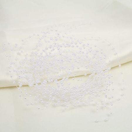 Image de Cordon en Acrylique Blanc Imitation Perles 130cm, 10 Pièces