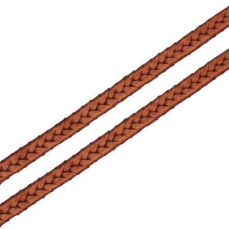 Cordon Tressé en PU Brun 8mm, 3 Yards
