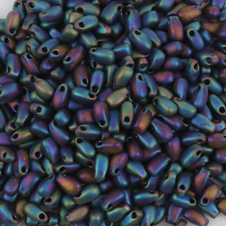 (Japón Importación) Vidrio Gota de Cuentas de Semillas de Flecos Azul Violeta Metálico Escarchado 5.5mm x 3mm, 0.8mm, 10 Gramos 14