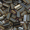 Imagen de (Japón Importación) Vidrio Cuentas Rectángulo gris Oscuro Metálico Aprox 9mm x 4mm, Agujero: Aprox 0.6mm, 10 Gramos (Aprox 6 PCs/Gramo)