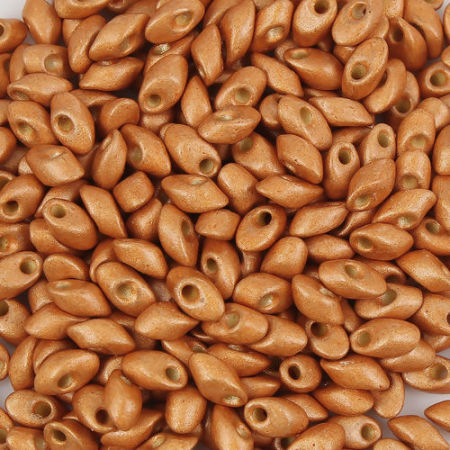 (Japan Import) Glass Long Magatama Seed Beads Golden Brown Duracoat Galvanized Matte Glitter Powder About 8mm x 4mm - 7mm x 4mm, Hole: Approx 1.3mm, 5 Grams (Approx 8 PCs/Gram)