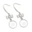 Immagine di 316 Acciaio inossidabile Orecchino Cravatta a Farfalla Tono Argento Tondo (Adatti Basi per Cabochon 12mm) 49mm x 14mm, Posta / Filo Dimensione: (21 misura), 10 Pz